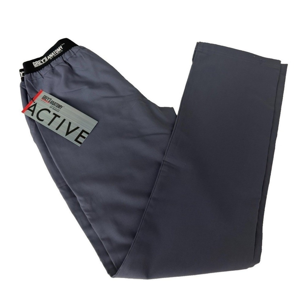 Grey's Anatomy Women's 4275 3 Pkt Logo Waist Pant with Drawstring Size Large New